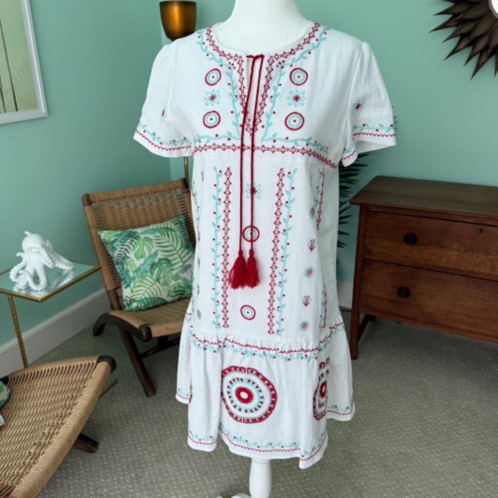 Tyler Boe Womens Embroidered Tie Dress Size XS